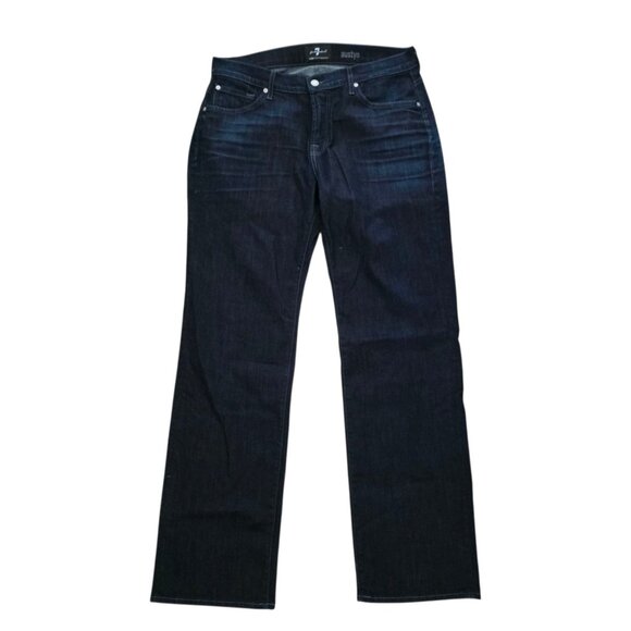 7 for all Mankind Austyn Luxe Performance Straight Leg Dark Wash Jeans 34 x 33 - Picture 1 of 4